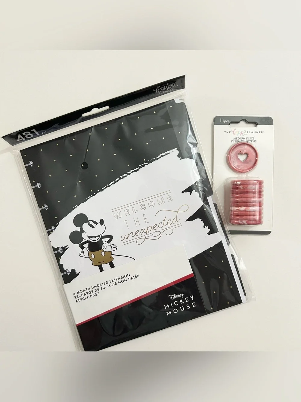 ✨Disney Mickey Mouse Happy Planner Bundle – Extension Pack + Pink Heart Discs✨